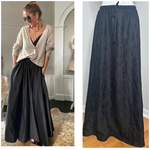 F21BLACK MAXI SKIRT W / POCKETS -NWT-XL - Picture 1 of 8
